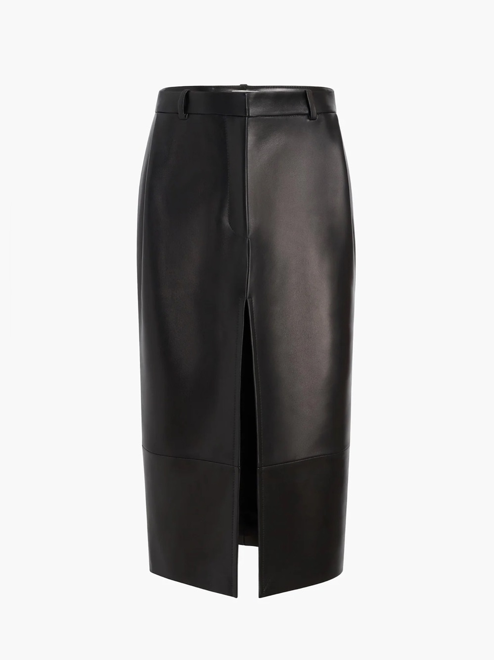 KHAITE New Anden Leather Skirt Black Size 2
